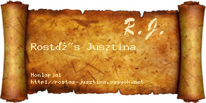 Rostás Jusztina névjegykártya